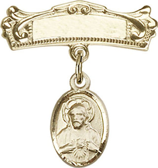 14kt Gold Filled Badge Pin Scapular Baby Badge