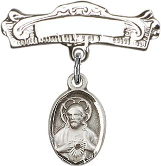 Sterling Silver Badge Pin Scapular Baby Badge