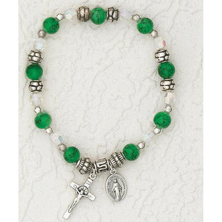 4-pack - Emerald - Italian Faux Birthstone Stretch Bracelet