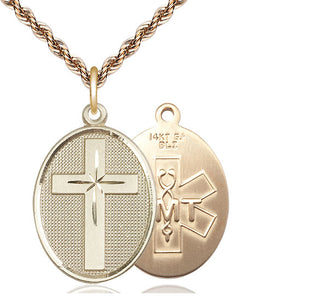 14kt Gold Filled Cross EMT Medal | Large