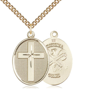 14kt Gold Filled Cross National Guard Medal | Large