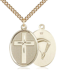 14kt Gold Filled Cross Paratrooper Medal | Large