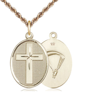 14kt Gold Filled Cross Paratrooper Medal | Large