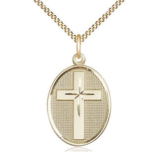 14kt Gold Filled Cross Medal Catholic Jewelry