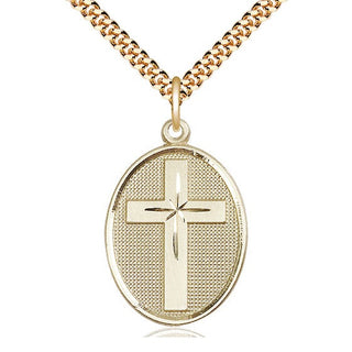 14kt Gold Filled Cross Medal Catholic Jewelry