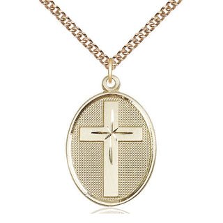 14kt Gold Filled Cross Medal Catholic Jewelry