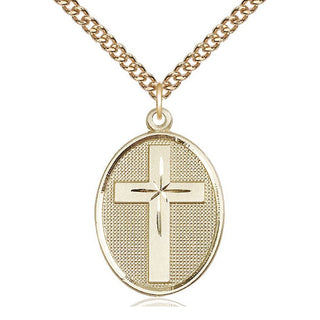 14kt Gold Filled Cross Medal Catholic Jewelry