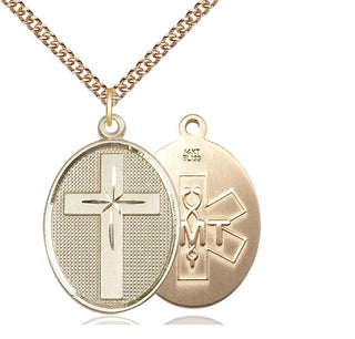 14kt Gold Cross EMT Medal