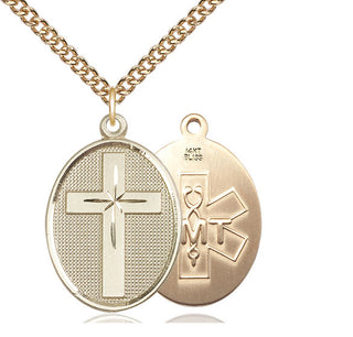 14kt Gold Cross EMT Medal