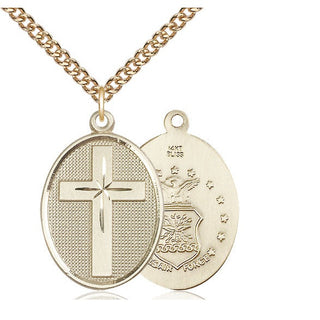 14kt Gold Cross Air Force Medal