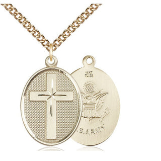 14kt Gold Cross Army Medal