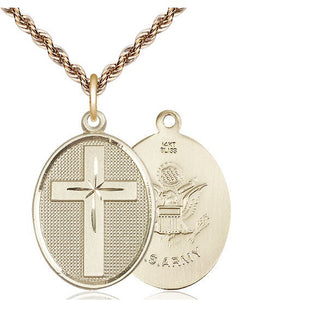 14kt Gold Cross Army Medal