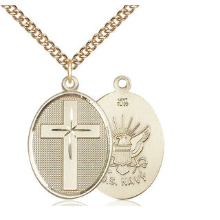 14kt Gold Cross Navy Medal
