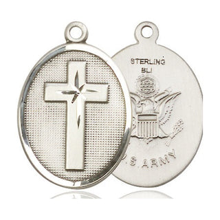 Sterling Silver Cross Army Medal