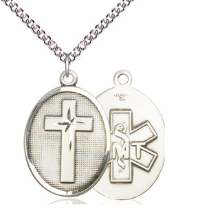 Sterling Silver Cross Paratrooper Medal Catholic Jewelry