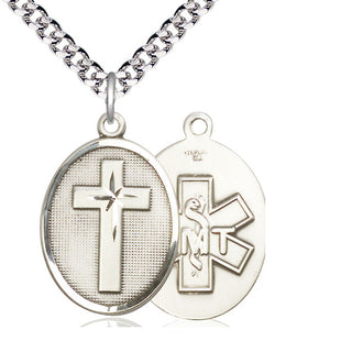 Sterling Silver Cross Paratrooper Medal Catholic Jewelry