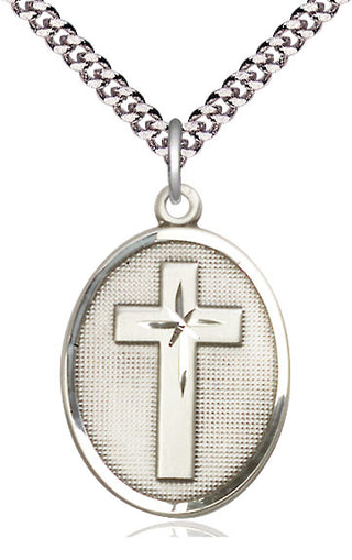 Sterling Silver Cross Medal Catholic Jewelry