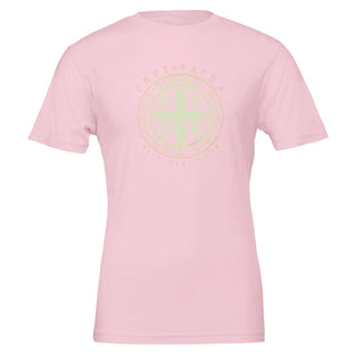 St. Benedict Medal Rose Gold and Sage T-Shirt - view 6