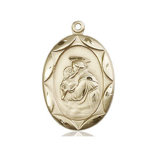 14kt Gold Filled Saint Anthony Medal Engraved Catholic Saint Jewelry