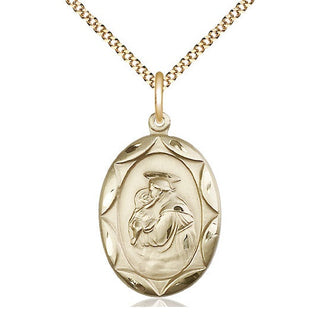 14kt Gold Filled Saint Anthony Medal Catholic Jewelry Engraved Catholic Saint Jewelry