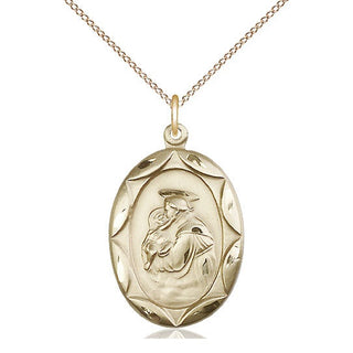 14kt Gold Filled Saint Anthony Medal Catholic Jewelry Engraved Catholic Saint Jewelry