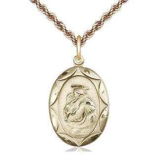 14kt Gold Filled Saint Anthony Medal Catholic Jewelry Engraved Catholic Saint Jewelry
