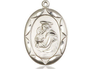 Sterling Silver Saint Anthony Medal Catholic Jewelry Engraved Catholic Saint Jewelry