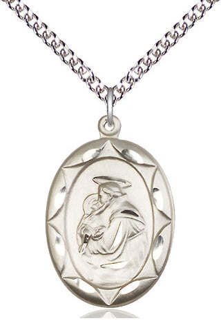 Sterling Silver Saint Anthony Medal Catholic Jewelry Engraved Catholic Saint Jewelry
