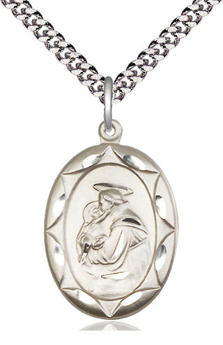 Sterling Silver Saint Anthony Medal Catholic Jewelry Engraved Catholic Saint Jewelry