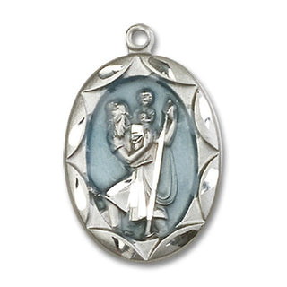 Sterling Silver Saint Christopher Medal Catholic Jewelry Engraved Catholic Saint Jewelry