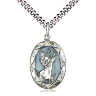 Sterling Silver Saint Christopher Medal Catholic Jewelry Engraved Catholic Saint Jewelry