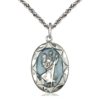 Sterling Silver Saint Christopher Medal Catholic Jewelry Engraved Catholic Saint Jewelry