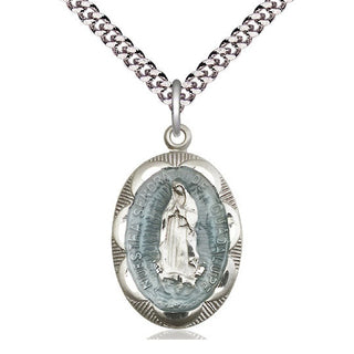 Sterling Silver Our Lady of Guadalupe Medal Catholic Jewelry Engraved Catholic Saint Jewelry