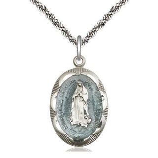 Sterling Silver Our Lady of Guadalupe Medal Catholic Jewelry Engraved Catholic Saint Jewelry