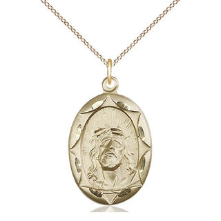 14kt Gold Filled Ecce Homo Medal Catholic Jewelry Engraved Catholic Saint Jewelry