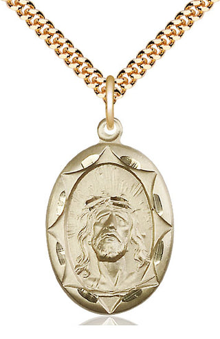 14kt Gold Filled Ecce Homo Medal Catholic Jewelry Engraved Catholic Saint Jewelry