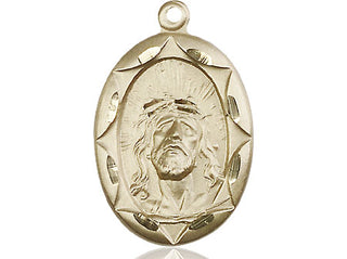 14kt Gold Ecce Homo Medal Engraved Catholic Saint Jewelry