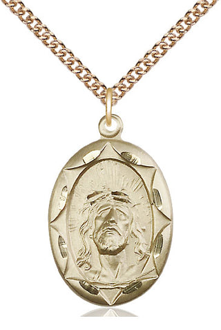 14kt Gold Ecce Homo Medal Engraved Catholic Saint Jewelry