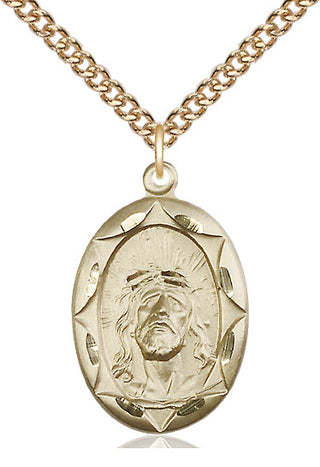 14kt Gold Ecce Homo Medal Engraved Catholic Saint Jewelry