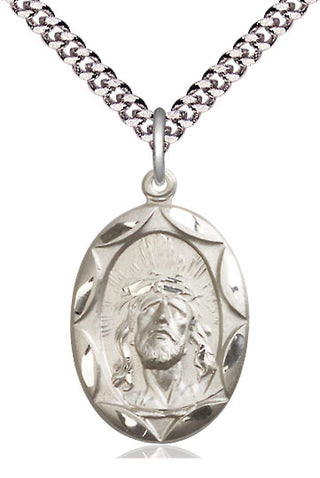 Sterling Silver Ecce Homo Medal Catholic Jewelry Engraved Catholic Saint Jewelry