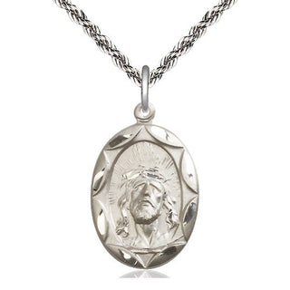 Sterling Silver Ecce Homo Medal Catholic Jewelry Engraved Catholic Saint Jewelry