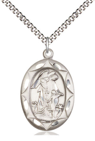 Pewter Guardian Angel Medal Catholic Jewelry Engraved Catholic Saint Jewelry