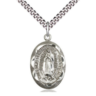 Sterling Silver Our Lady of Guadalupe Medal Catholic Jewelry Engraved Catholic Saint Jewelry