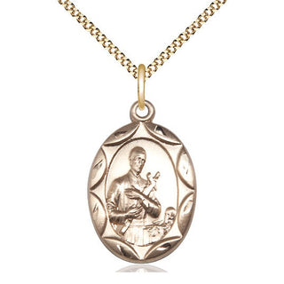 14kt Gold Filled Saint Gerard Medal Catholic Jewelry Engraved Catholic Saint Jewelry