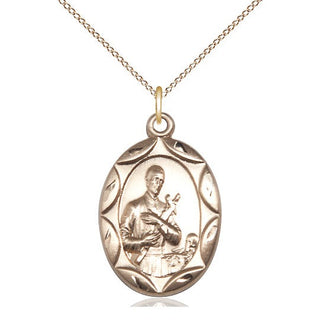 14kt Gold Filled Saint Gerard Medal Catholic Jewelry Engraved Catholic Saint Jewelry