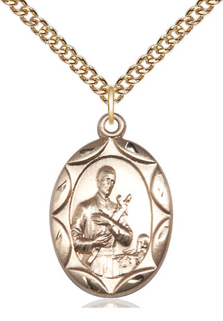 14kt Gold Filled Saint Gerard Medal Catholic Jewelry Engraved Catholic Saint Jewelry