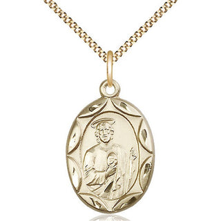 14kt Gold Filled Saint Jude Medal Catholic Jewelry Engraved Catholic Saint Jewelry