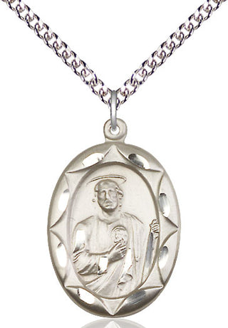 Sterling Silver Saint Jude Medal Catholic Jewelry Engraved Catholic Saint Jewelry