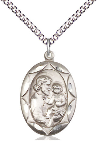 Sterling Silver Saint Joseph Medal Catholic Jewelry Engraved Catholic Saint Jewelry