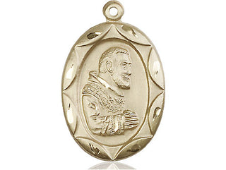 14kt Gold Filled Saint Pio of Pietrelcina Medal Engraved Catholic Saint Jewelry